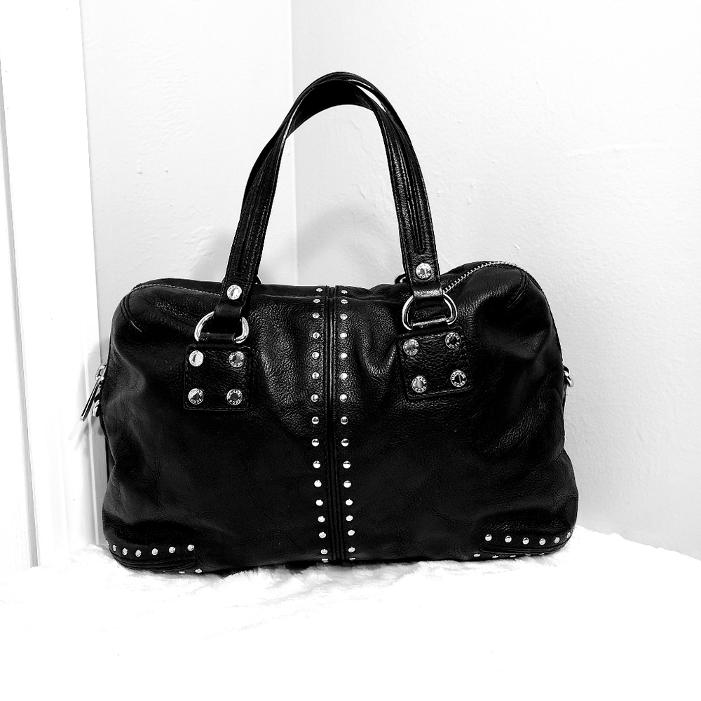 Michael Kors Astor Studded Leather Satchel